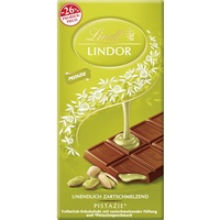 Lindt Schokolade LINDOR Pistazie, Promotion | 100 g | Feinste Vollmilch-Schokolade mit unendlich zartschmelzender Füllung mit Pistaziengeschmack | Schokoladentafel | Schokoladengeschenk, 2023 Version