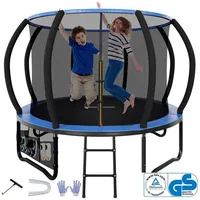 HOMALL Gartentrampolin Ø305cmTrampolin,Kindertrampolin mit Sicherheitsnetz und Leiter, Ø 305 cm, Ø305/366/427cm,gepolstertes Gestell,150kg,Schutzranabdeckung 305 cm