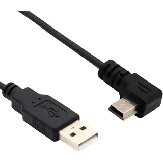 Bolwins J27S 90 Grad Links Abgewinkeltes USB 2.0 A auf Mini USB B 5-pol Stecker Ladekabel, Datenkabel für Geräte mit Mini-B Anschluss, Schnellladung und Datenübertragung