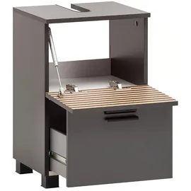 Schildmeyer Waschbeckenunterschrank Katta 158580, anthrazit/Akustikpaneel Optik, 40,2 x 35 x 60,8 cm