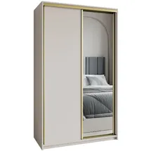 masseno Schwebetürenschrank TAVI 120 x 205 x 60 cm Beige/Gelb