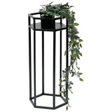 DanDiBo Ambiente DanDiBo Blumenhocker Metall Schwarz 6eck 50 cm Blumenständer Blumensäule 96453 s Pflanzenhocker Modern Pflanzenständer