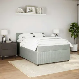 vidaXL Boxspringbett 140 x 200 cm Hellgrau