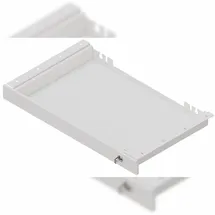 bümö Schreibtisch Schublade für Laptop & Notebooks abschließbar aus Metall in weiß mit Schloss und Antirutschmatte - Unterbauschublade für Bürortische