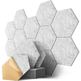 12 Stück Akustik Panel,30x26x0.9cm Hexagon Akustik Absorber Schallschutzplatten Akustikpaneele Wand für Tonstudio, Büro,Studio und Wanddekoration