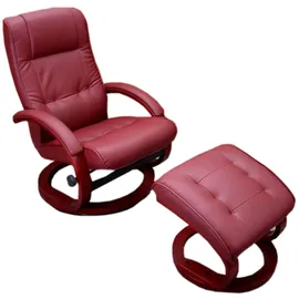 MCW Fernsehsessel Aprilia Kunstleder 66 x 104 x 89 cm Bordeaux mit Hocker