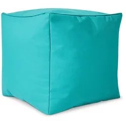 Green Bean© 2er Set Sitzsack + Hocker "Cozy+Cube" - fertig befüllt - Bean Bag Bodenkissen Lounge Sitzhocker Gamingstuhl Pouf - Türkis