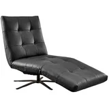 Kawola Relaxliege, Schwarz, Leder, Echtholz, 1-Sitzer, Füllung: Komfortschaum, 82x115x156 cm, Wohnzimmer, Sessel, Relaxliegen