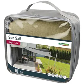 WINDHAGER Sonnensegel Capri Quadrat 5 x 5 m, (gleichschenkelig), Sonnenschutz für Garten & Terrasse, UV- und witterungsbeständig, Champagner,