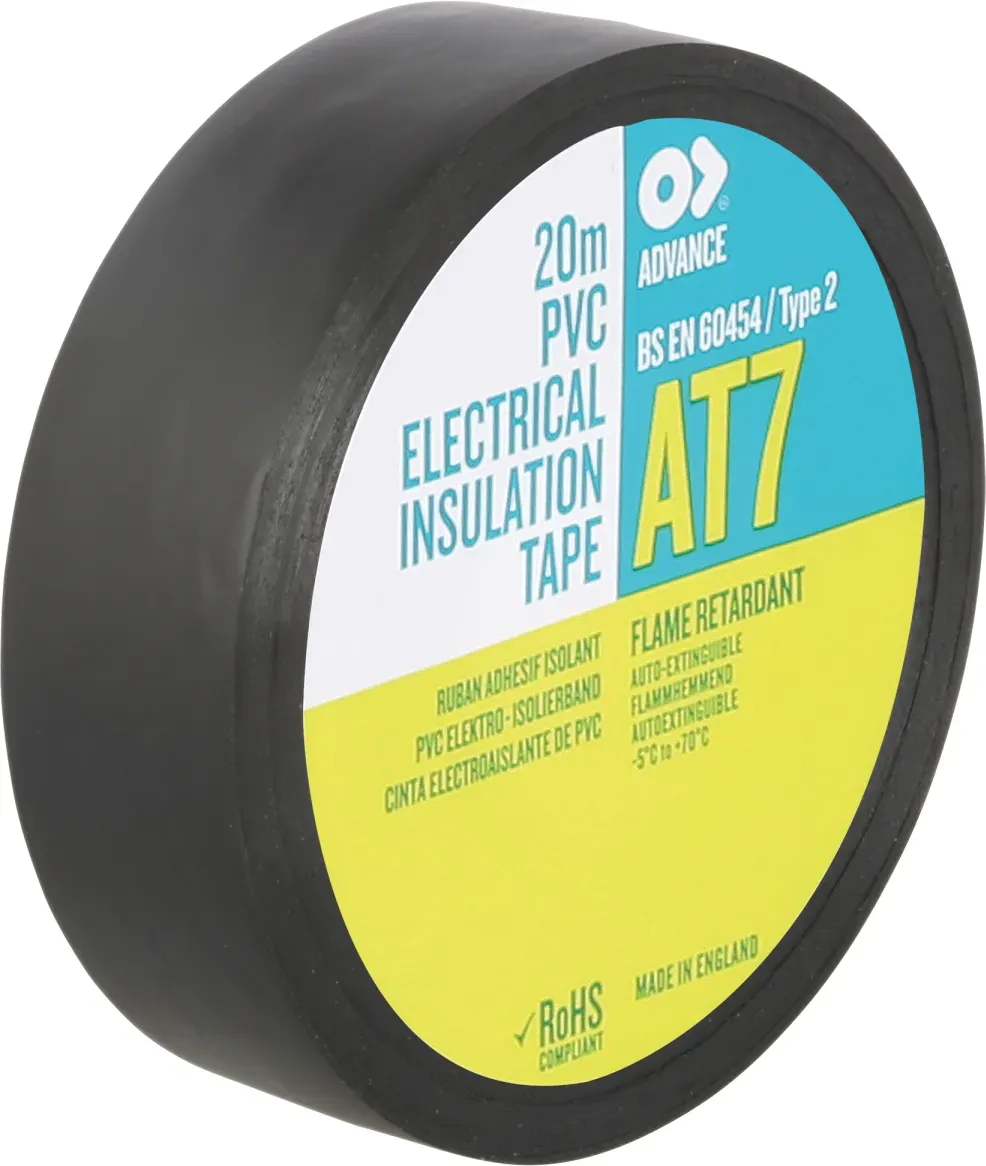 ADVANCE AT7 PVC Tape Black Schwarz - 19 mm - 20 m