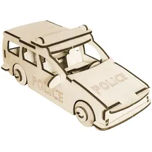 Peter Bausch GmbH & Co. KG PEBARO 851/3L - Holzbausatz Polizeiauto, Laser cut Bastelset