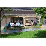 SKANHOLZ Terrassenüberdachung Bormio 648 x 350 cm beige