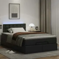 VidaXL Ottoman-Bett mit Matratzen & LEDs Schwarz 120x190cm Kunstleder