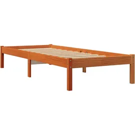 vidaXL Massivholzbett 90 x 200 cm Wachsbraun