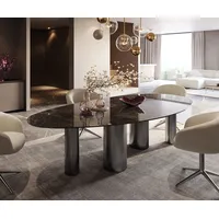 DeLife Esstisch Edge Oval 280x130 Keramik Laminam®Emperador Extra Lucidato