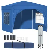 Laiham Faltpavillon 3 x 3 m inkl. 4 Seitenteile Blau