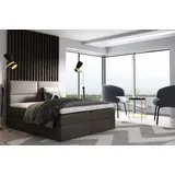 Bett SALSABEL – 180x200, grau + GRATIS Matratzenauflage - Grau