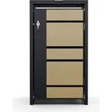 Blumfeldt – Wetterfest Verzinkter Stahl, Passend für 60L/120L/240L, Schloss, Modernes Design, Mülltonnenverkleidung für... - Schwarz