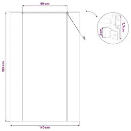 vidaXL Bambusrollo 140 x 220 cm Braun