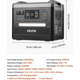 Vevor Tragbare Powerstation 2,16 kWh