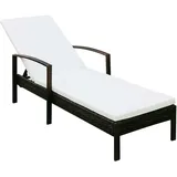 vidaXL Sonnenliege 195 x 68 x 52 cm braun/cremeweiß