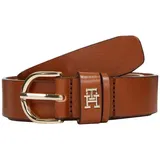 Tommy Hilfiger Ledergürtel »ESSENTIAL EFFORTLESS 2.5«, Logoemblem, weiche Haptik, Gr. 110, Cognac, , 51629561-110