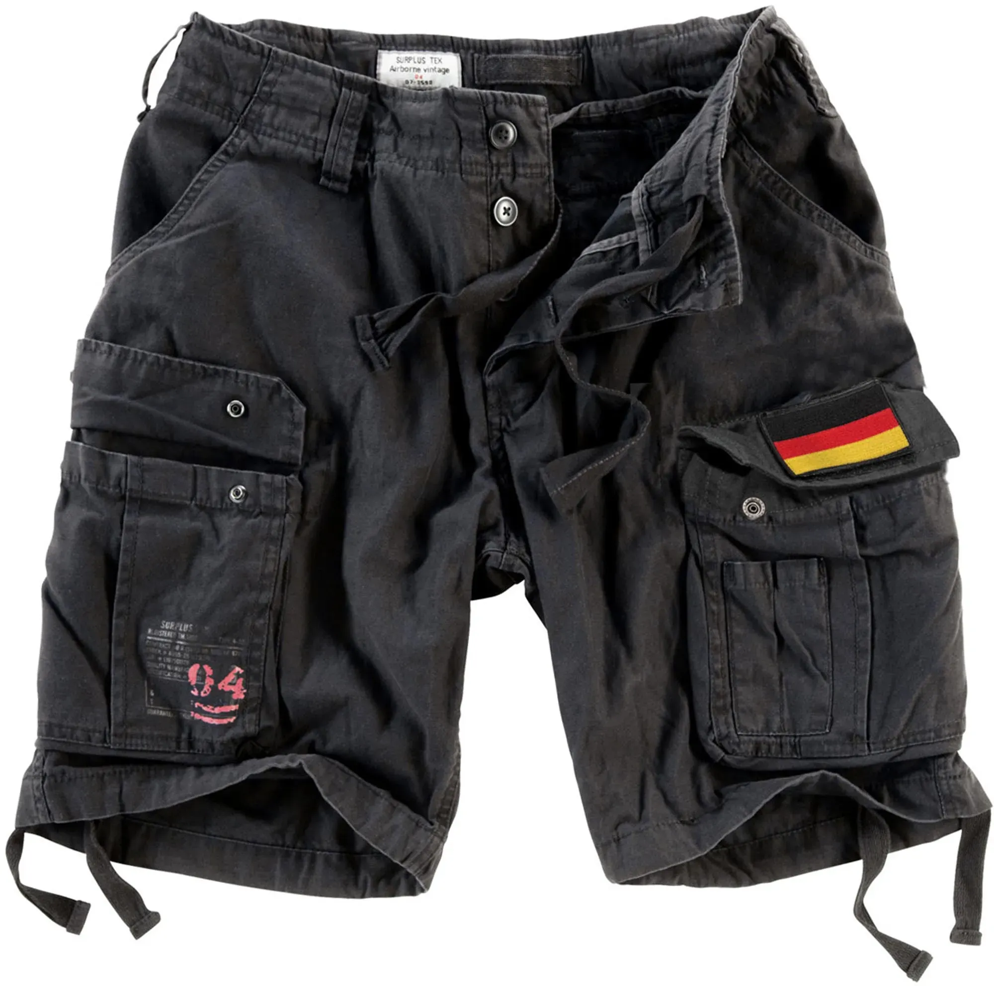Surplus Airborne Vintage Patch Kurze Hose, schwarz, Größe 5XL für Männer