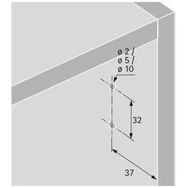 Hettich Push to open Silent, zum Anschrauben, grau