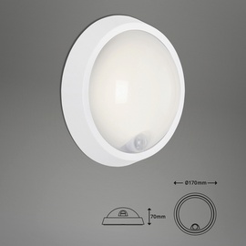 Briloner LED-Außenwandlampe Helsinki, Sensor, IP44, weiß