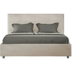 Mika-Bett mit gepolsterter 160x200-Mikrofaser-Sandbasis