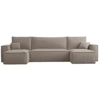 Selsey Wohnlandschaft, Beige, Textil, 3-Sitzer, einmalig seitenverkehrt montierbar, 244x83x145 cm, Wohnzimmer, Sofas & Couches, Wohnlandschaften, Wohnlandschaften in U-Form