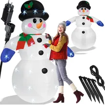 Kesser KESSER® Aufblasbarer Schneemann XXL 240cm LED-Beleuchtung mit Befestigungsmaterial & geräuscharmen Gebläse Deko Weihnachts-Figur Weihnachten Weihnachtsdekoration Innen & Außen Witterungsbeständig IP44