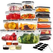 yashe Frischhaltedosen Set transparent 38-teilig