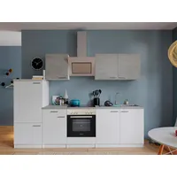 Respekta Küchenzeile Malia 270 cm Grau/Weiß