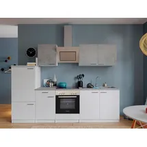 Respekta Küchenzeile Malia 270 cm Grau/Weiß