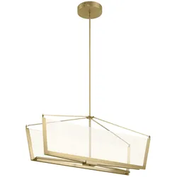 Licht-Erlebnisse Hängelampe TIVON Creme-Gold Transparent Aluminium Eisen Lichtleiter-Acryl LE121073
