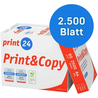 print24 Druckerpapier A4 80 g/m2 2500 Blatt