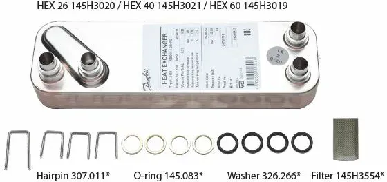 Danfoss Service Kit, E HEX 26-Platten Wärmetauscher für EvoFlat(TM)