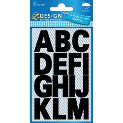 Avery Zweckform Buchstaben-Etiketten wetterfest, Folie, Buchstaben A-Z, schwarz, 54 Aufkleber