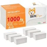 AkitaINK - Packung mit 1000 Einweghandtüchern, C- oder V-förmig für Spender 24 x 24 cm - 5 Packungen mit je 200 Papierhandtüchern, 2-lagig, hergestellt aus 100% Zellulose - Made in Italy