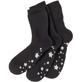 LAVANA ABS-Socken 3 Paare Schwarz 35-38