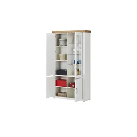 maison bleue Kombi-Vitrine Xanten 118 x 210 x 40 cm Weiß