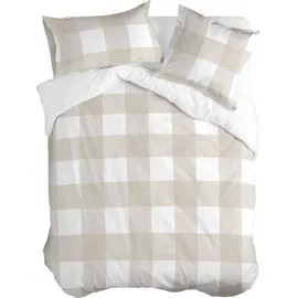 happy friday s.l. Gingham Bettbezug Beige 240 x 220 cm