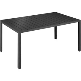 Tectake Gartentisch 150 x 90 x 74,5 cm Schwarz