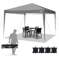 COBIZI Pavillon 3x3m Wasserdicht Pop Up Pavillon 3x3 faltbar Faltpavillon Partyzelt(Grau,3x3m