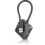 ngs IHUB 3.0 Tiny - USB-Hub mit 4 Anschlüssen, Kompakt und Tragbar mit Übertragungsrate von bis zu 5 Gbit/s, Kompatibel mit USB 2.0/1.1, Plug & Play, Keine Externe Stromversorgung