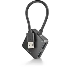 ngs IHUB 3.0 Tiny - USB-Hub mit 4 Anschlüssen, Kompakt und Tragbar mit Übertragungsrate von bis zu 5 Gbit/s, Kompatibel mit USB 2.0/1.1, Plug & Play, Keine Externe Stromversorgung