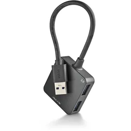 ngs IHUB 3.0 Tiny - USB-Hub mit 4 Anschlüssen, Kompakt und Tragbar mit Übertragungsrate von bis zu 5 Gbit/s, Kompatibel mit USB 2.0/1.1, Plug & Play, Keine Externe Stromversorgung