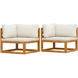 vidaXL Modulare Ecksofas 2 Stk. mit Auflagen Cremeweiß