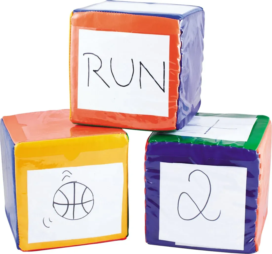 Motorikspielzeug Wfcrfel 3er Set Schaumstoff, Kunststoff 16x16 cm fcr Kinder - Spordas - Mit Klarsichttaschen, ff6rdert Grobmotorik